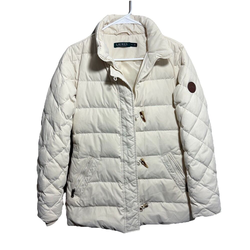 RALPH LAUREN Womens Jacket Ivory Sz XS Puffer Coat Winter no Hood